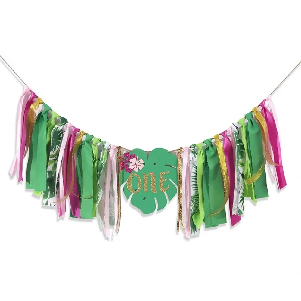 Aloha to One, 1 st. Birthday Luau Theme Highchair Banner